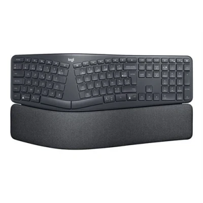 Image de Logitech ERGO Series K860 for Business Clavier full size sans fil 2.4 GHz, Bluetooth 5.0 LE QWERTY Pan Nordic graphite