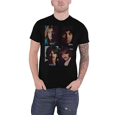 Afbeelding van The Beatles White Album Faces Heren T shirt XXL Zwart