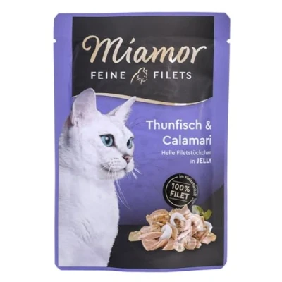 Afbeelding van 24x100g Fijne Filets Tonijn &amp; Calamari Miamor Kattenvoer