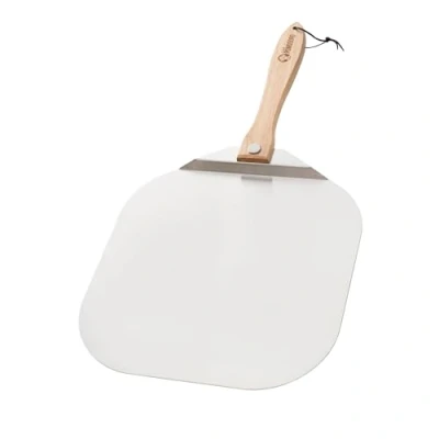 Afbeelding van Chef Pomodoro Pizzaschep, 66 cm, inklapbare handgreep, geperforeerde pizzaschep van aluminium voor het eenvoudig plaatsen pizzadeeg, perfect als ovenaccessoire en hobbypizza&#039;s