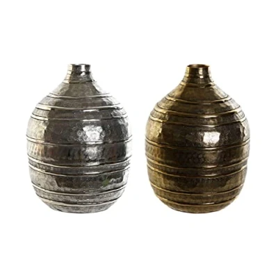 Afbeelding van Vaas DKD Home Decor 20 x 28,5 cm Zilverkleurig Gouden Aluminium Modern (2 Stuks)