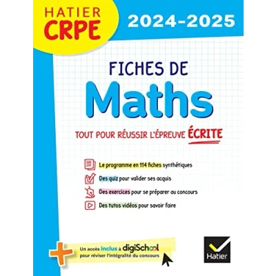 Afbeelding van Hatier CRPE Fiches de Maths Epreuve écrite 2024/2025