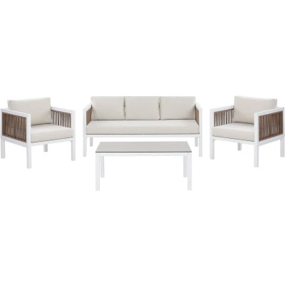 Afbeelding van Beliani BORELLO Loungeset voor 5 Wit Aluminium