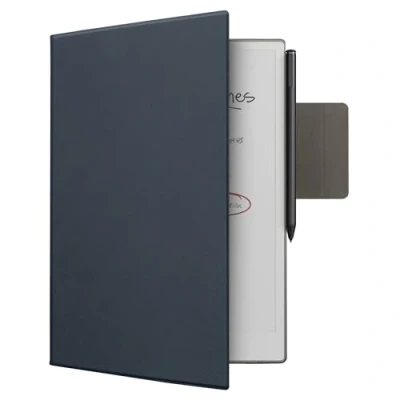 Afbeelding van kwmobile beschermhoes compatibel met Remarkable Paper Pro magnetische flipcase voor tablet eReader papier van kunstleer donkerblauw