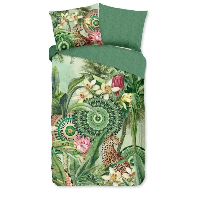Afbeelding van HIP Collection Abhita Dekbedovertrek Eenpersoons 140x200/220 cm Green