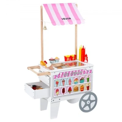 Image de VEVOR Chariot à Glaces pour Enfants 3 7 Ans Jeu d&#039;Imitation de Stand Glacier