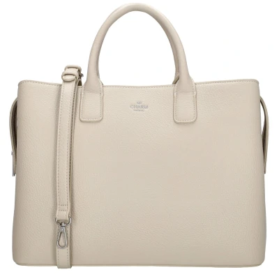 Afbeelding van Charm London Muggiano Handtas Verstelbare/Afneembare Schouderband A4 Formaat Praktische Indeling Beige