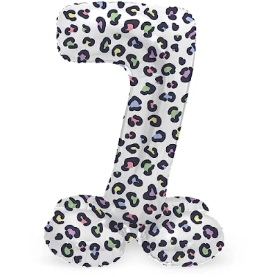 Afbeelding van Folat Staande folieballon Cijfer 7 Bright Panther 72 cm