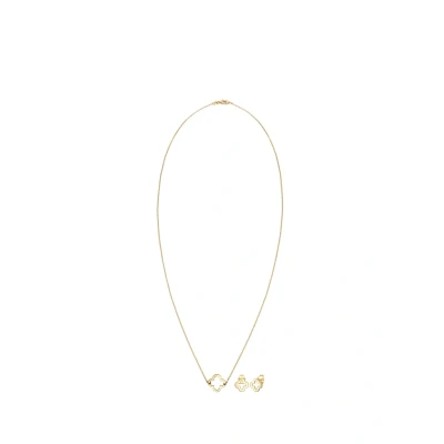 Afbeelding van Elli Jewelry SET Clover LEAF Oorbellen goldcoloured, Dames, Maat: 40, Gold coloured