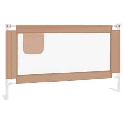 Image de vidaXL Barrière de sécurité lit d&#039;enfant Taupe 140x25 cm Tissu10219