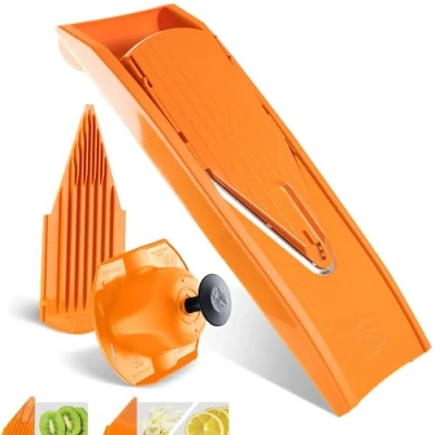 Afbeelding van Börner Mandoline V1 Basic 3 delige set snijdiktes BPA vrij en Roestvrij Oranje