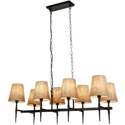 Afbeelding van Searchlight Gothic Luster 91 X 150 Cm Zwart En Natuurlijk Linnen