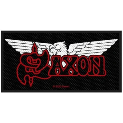 Afbeelding van Saxon Logo &amp; Eagle Uniseks patch zwart/rood/wit, 100% polyester, eenheidsmaat, Zwart/Rood/Wit