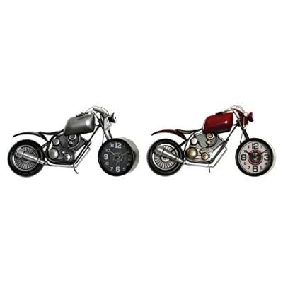 Afbeelding van Bordsklocka DKD Home Decor Motorfiets Ijzer (2 pcs) (44 x 13.5 23 cm)