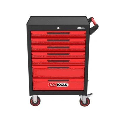 Afbeelding van KS Tools 897.0007 Werkplaatswagen Plaatstaal Kleur (specifiek): Zwart rood