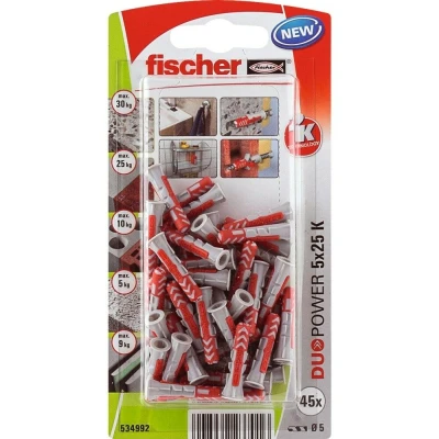 Afbeelding van Fischer Plug Duopower 5x25mm 45 stuks