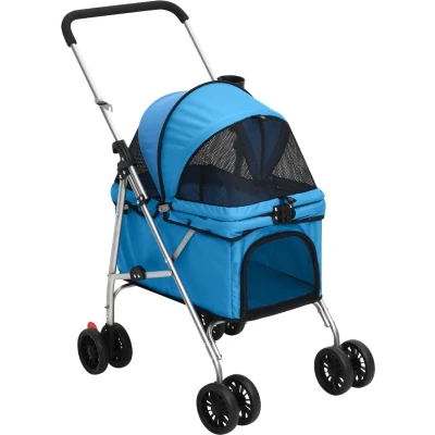 Afbeelding van vidaXL Hondenwagen inklapbaar 76x50x100 cm oxford stof blauw