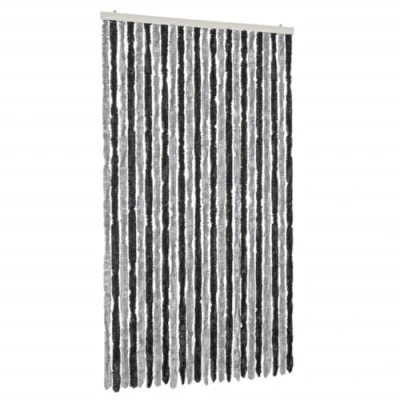 Afbeelding van Vliegengordijn 100x230 cm chenille grijs en zwart