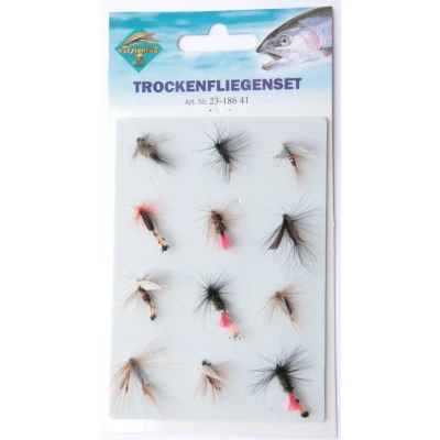 Afbeelding van Behr Dry Flies On Card (12stuks) Forel kunstaas