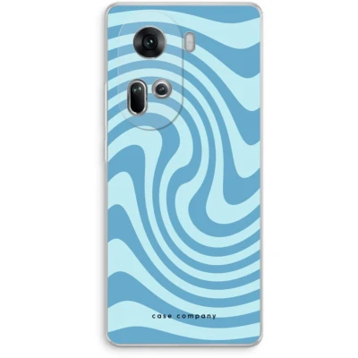 Afbeelding van Case Company® hoesje geschikt voor Oppo Reno 11 Swirl Blauw Soft Cover Telefoonhoesje Bescherming aan alle Kanten en Schermrand