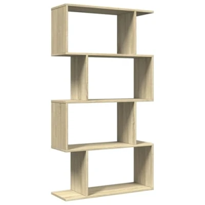 Afbeelding van vidaXL Kamerscherm / boekenkast 4 laags 70x24x129 cm hout sonoma eiken