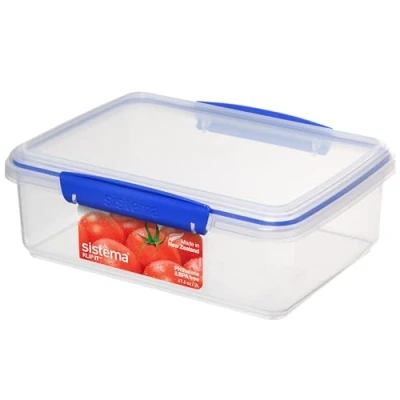 Afbeelding van Sistema KLIP IT Voedselcontainer, 2 liter, stapelbare en luchtdichte vershouddoos met deksel, geschikt voor koelkast/vriezer, BPA vrije kunststof