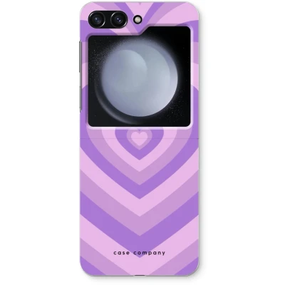 Afbeelding van Case Company® hoesje geschikt voor Samsung Galaxy Z Flip5 Hart Paars Soft Cover Telefoonhoesje Bescherming aan alle Kanten en Schermrand