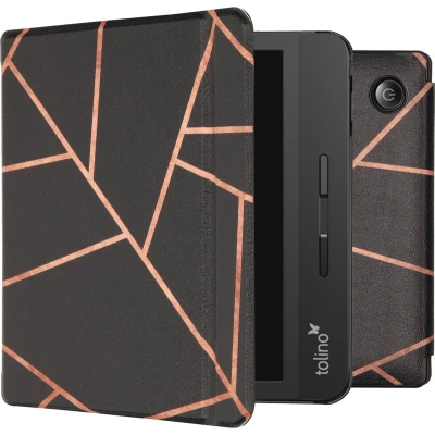 Afbeelding van iMoshion Ereader Cover / Hoesje Geschikt voor Tolino Vision 5 Design Slim Hard Case Bookcase Zwart Black Graphic