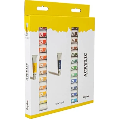 Afbeelding van Acrylverf schilder setje 24 kleuren tubes 12 ml Hobby/knutselmateriaal creatief