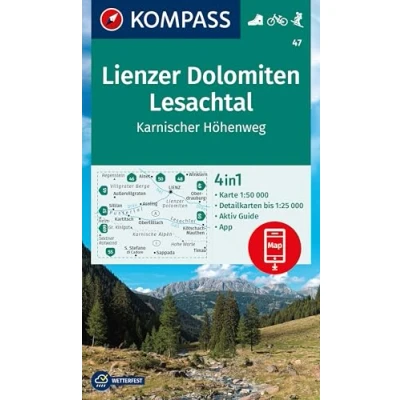 Afbeelding van KOMPASS Wanderkarte 47 Lienzer Dolomiten, Lesachtal, Karnischer Höhenweg 1:50.000