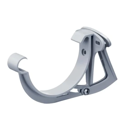 Afbeelding van INEFA Verstelbare voorbordhouder voor halfronde dakgoot, PVC NW100/100 mm, grijs, dakgootaccessoire, Made in Germany