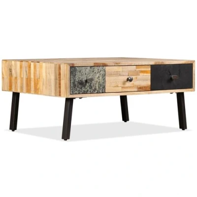Afbeelding van Salontafel 90X65X40 Cm Massief Gerecycled Teakhout