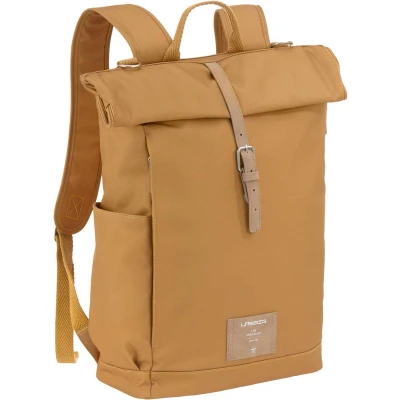 Afbeelding van LÄSSIG Luiertas Rolltop Backpack rugzak incl verschoningsmatje curry