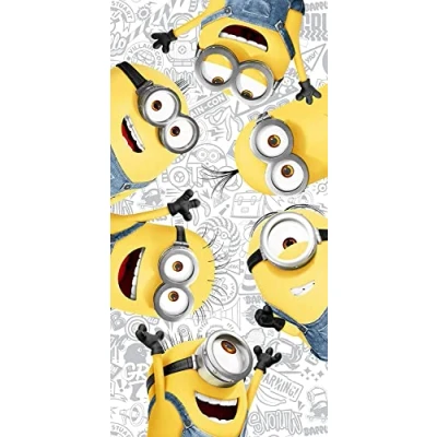 Afbeelding van Jerry Fabrics Minions Set van 2 badhanddoeken, 70 x 140 cm, 100% katoen, Friends