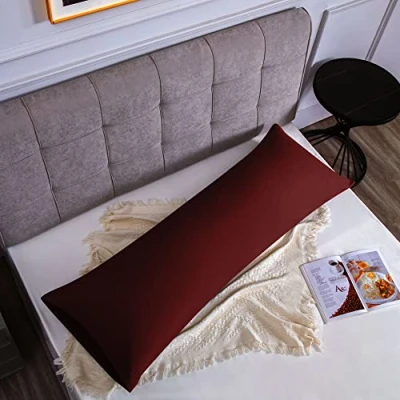 Afbeelding van Kussensloop Bordeaux 50 x 135 cm microvezel bedkussens, met omslagsluiting eenkleurig