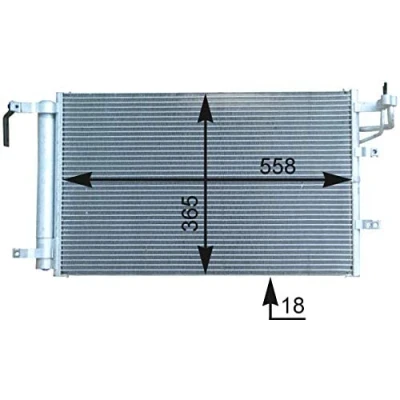 Afbeelding van MAHLE ORIGINAL AC 431 000P Condensor Airco Met droger 558mm