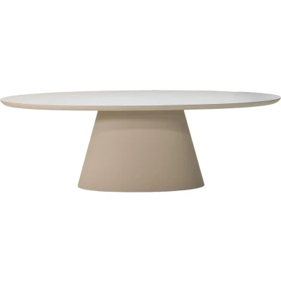 Afbeelding van Giga Meubel Tuintafel Ovaal 300cm Beige Eco Composiet Cleo