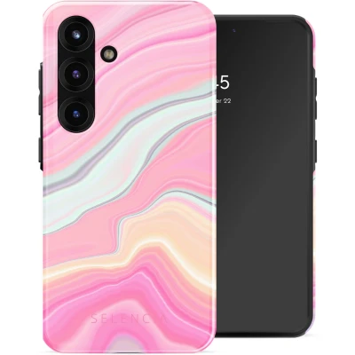 Afbeelding van Selencia Hoesje Geschikt voor Samsung Galaxy S25 Vivid Backcover Pastel Lipstick Marble