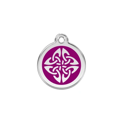 Afbeelding van Tribal Arrows Purple roestvrijstalen hondenpenning small/klein dia. 2 cm RedDingo