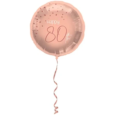 Afbeelding van Folat Folieballon 80 Jaar Elegant Lush Blush 45 cm