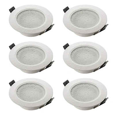 Afbeelding van SEBSON Set van 6 inbouwspots voor badkamer, IP44, aluminium, wit, gatdiameter: 70 mm, GU10 fitting, led/halogeen