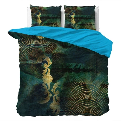 Afbeelding van Dekbedovertrek Tiandra Lits jumeaux (240x200/220 cm) Groen Sleeptime Ga naar Dekbed Discounter.nl &amp; Profiteer Nu