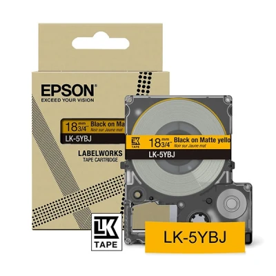 Image de LabelWorks LW C610 Epson LK 5YBJ ruban mat 18 mm (d&#039;originel) noir sur jaune