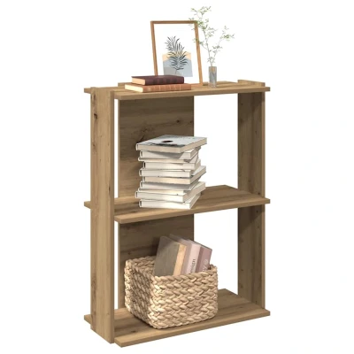 Afbeelding van vidaXL Boekenkast 3 laags 60x30x80 cm bewerkt hout artisanaal eiken