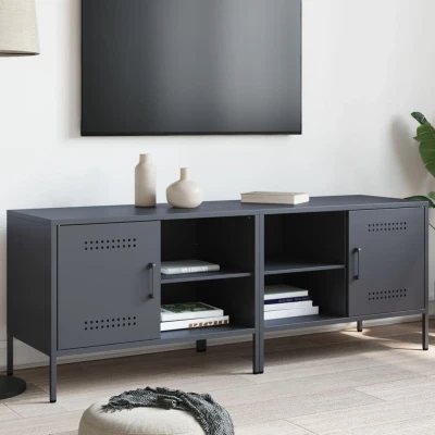 Afbeelding van Tv meubelen 2 st 68x39x50,5 cm staal antracietkleurig