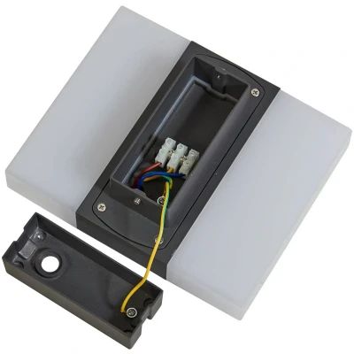 Afbeelding van Lindby LED buitenwandlamp Branor, aluminium, donkergrijs, IP54