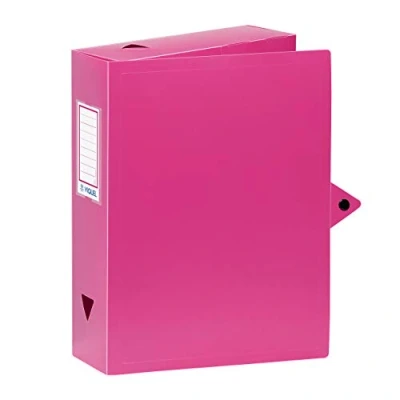 Afbeelding van Viquel Archiefdoos A4 van kunststof rug 8 cm roze