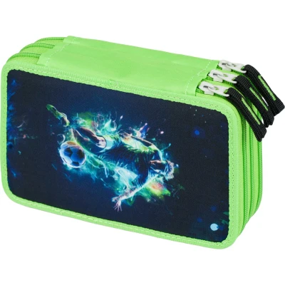 Afbeelding van Baagl Luxe Etui Pennenzak Voetballer 3 ritsen