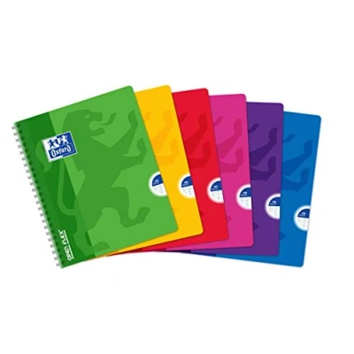 Afbeelding van Oxford OpenFlex notitieboek, spiraalbinding, grote ruiten, 180 pagina&#039;s, 17 x 22 cm, verschillende kleuren, 5 stuks