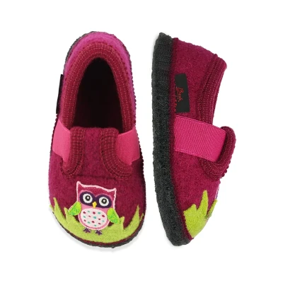 Afbeelding van Beck Warmfutter EULE Pantoffels voor kinderen, Maat: 23, Bordeaux Wol